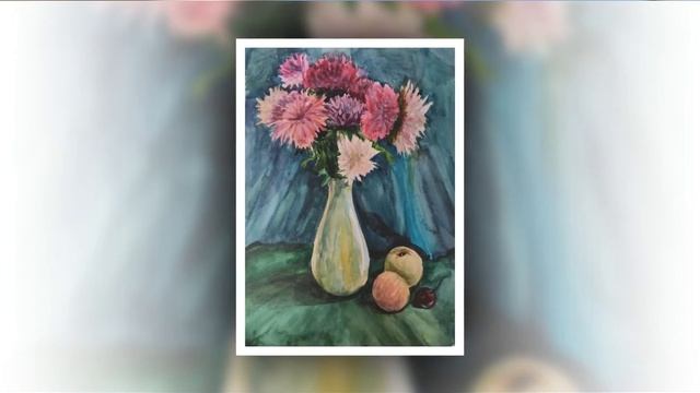 Выставка рисунков Букет учителю /рисуем цветы / рисуют дети