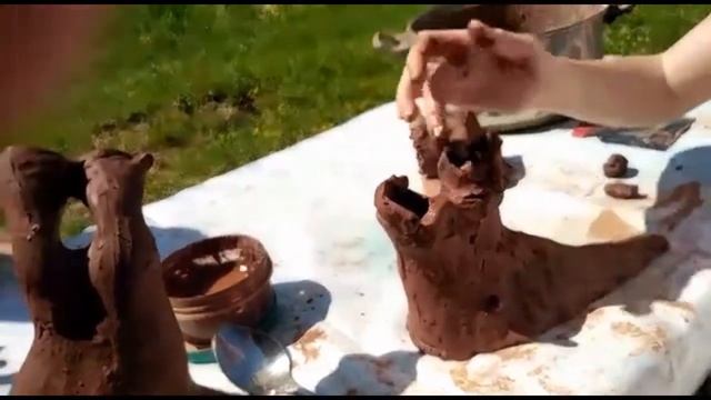 Лепка из глины садовой скульптуры.Проект "Улитка". Урок с детьми. Лепка из глины - это просто.