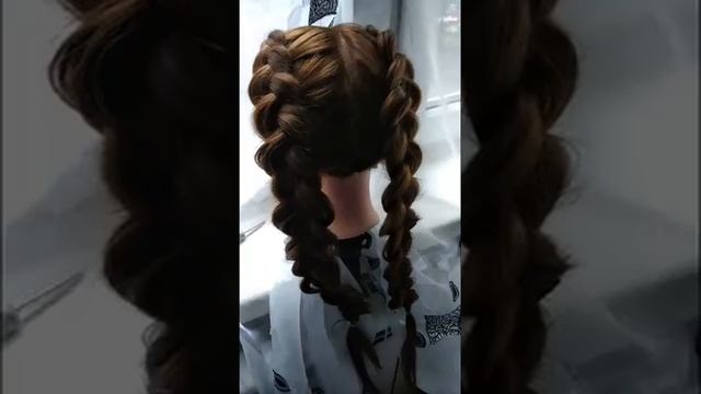 ПРАЗДНИЧНАЯ ПРИЧЕСКА. Корзинка из двух кос