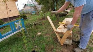Деревянная скамейка из обрезков досок своими руками.