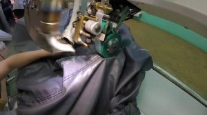 Проклейка верхних швов тента