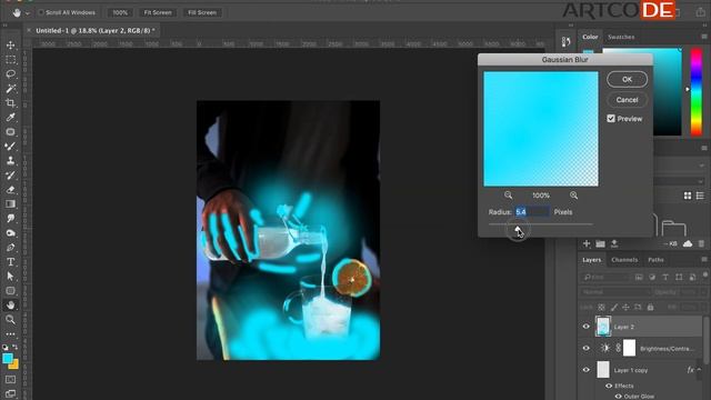 Easy Glow Effect in Photoshop | Glowing Water [ Photoshop Tutorial ]