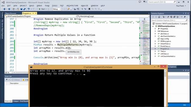 Twenty C# Questions Explained, 20, How can I return multiple values from a function in C# смотреть онлайн