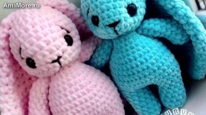 Амигуруми: схема Зайчишка. Игрушки вязаные крючком.