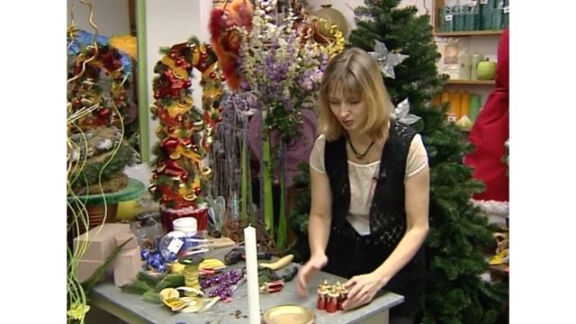 Украшаем стол ярким подсвечником ? / НОВОГОДНИЙ ДЕКОР / МАСТЕР-КЛАСС ФЛОРИСТА АЛЁНЫ ФИЛИППОВОЙ