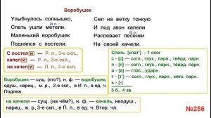 ГДЗ РУССКИЙ ЯЗЫК УПРАЖНЕНИЕ.256 КЛАСС 4 КАНАКИНА ЧАСТЬ 1