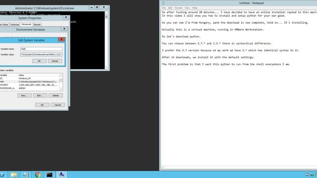 Python - Installing on Windows Server 2012R2