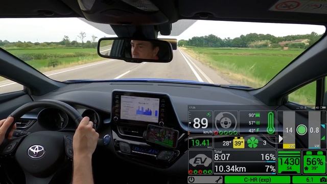 Toyota C-hr 2.0 Hybrid 184 CV test a 90 km/h in Lomellina смотреть онлайн
