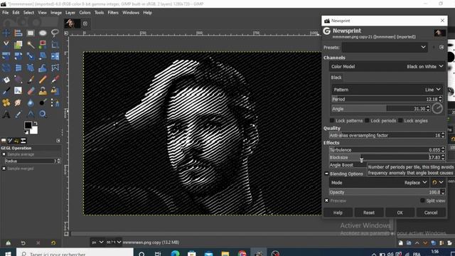 Gimp Newsprint Filter