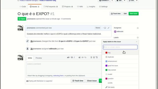 [React Native Drops] [Github] Issue - o que é e como criar | José Naves смотреть онлайн
