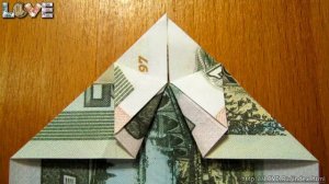 Новогодняя ёлка из денег. Оригами из купюры, схема