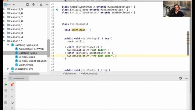 44 4 Несколько исключений в Java смотреть онлайн