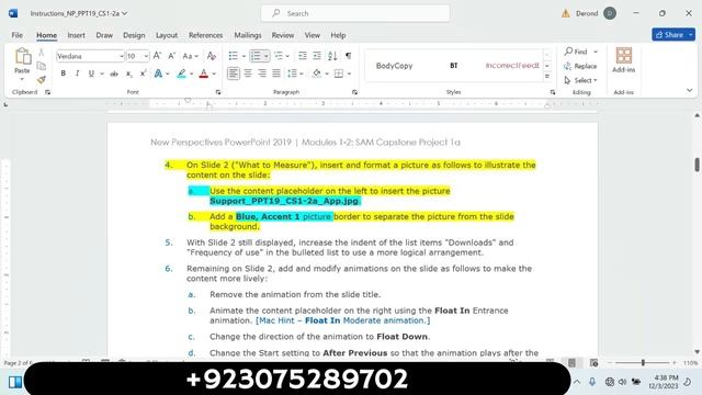 PowerPoint 2019 | Modules 1-2: SAM Capstone Project 1a | Dart Marketing Solutions | Full Course Dea