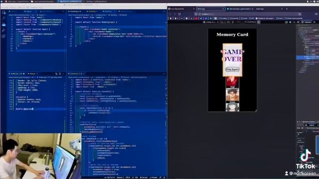 Coding Memory Card Game in Reactjs 1000x Timelapse смотреть онлайн