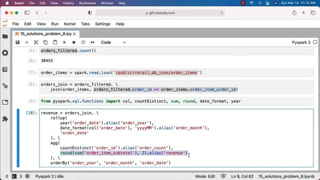 Apache Spark Python - Transformations - Solution - Get Daily Revenue rolled up till Yearly