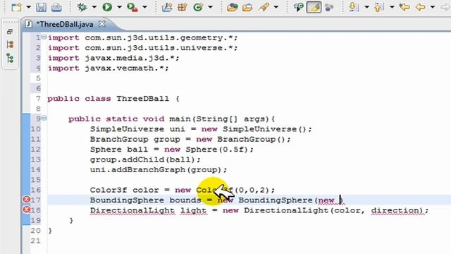 Java 3D Tutorial- How to make a 3D Shape (Sphere/ball) Swing GUI