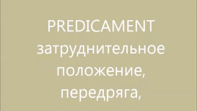 английское слово PREDICAMENT - затруднительное положение смотреть онлайн