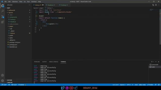 47. Layouts in Next JS Part I ll React JS full Playlist 2022 ll Brainy Bhai