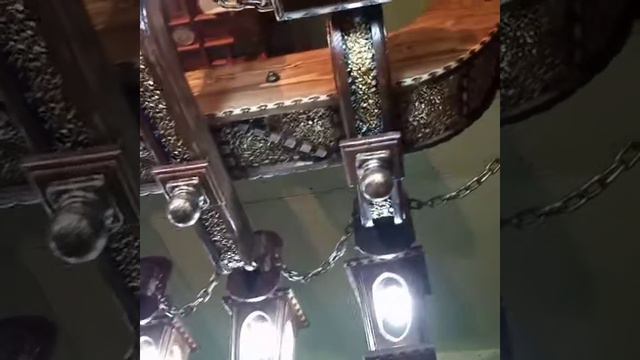 Ручная работа.Люстра деревянная.