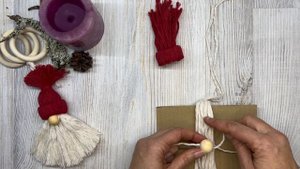 Макраме мини гномики на новый год #макраме