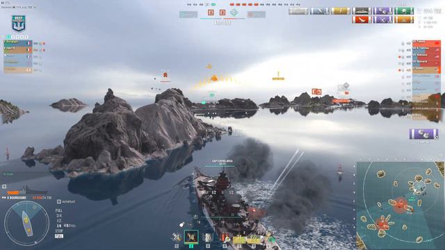 Battleship Bourgogne: Asymmetric battle on map Shards - World of Warships смотреть онлайн