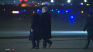 President Trump, First Lady Melania Trump arrive in Washington, DC after a surprise visit to troops