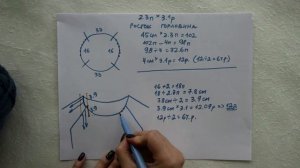 Ч.1 Как рассчитать круглую горловину в реглане сверху. Принцип (без учета обработки горловины)
