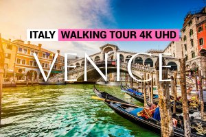 Пешеходная экскурсия по Венеции, Италия в формате 4K UHD. Площадь Сан-Марко.  Венецианские каналы
