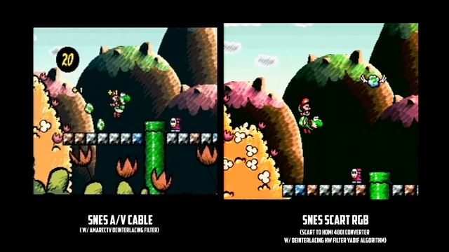AV RCA Cable vs Scart to HDMI - SNES - Yoshi island смотреть онлайн