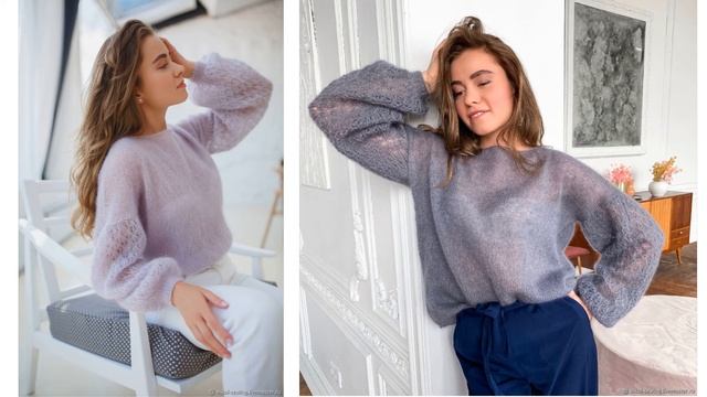 СТИЛЬНЫЕ СВИТЕРА КОФТЫ ПУЛОВЕРЫ ИЗ МОХЕРА? МОДНОЕ ВЯЗАНИЕ смотреть онлайн