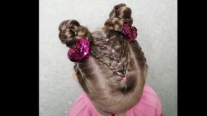 Красивая детская прическа _ косы на резиночках _ Быстрая прическа для девочки