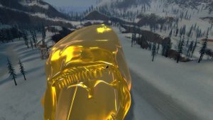 GIGANT CARTOON CAT vs GOLDEN TRAIN EATER