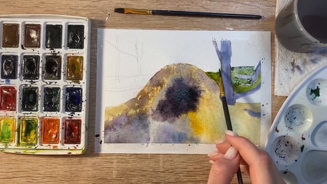 Как нарисовать берлогу карандашом и акварелью начинающим | Рисунок для детей смотреть онлайн