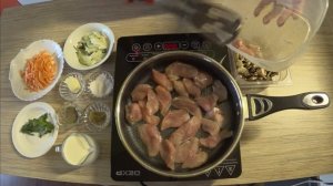 Индейка в сливочном соусе с шампиньонами Можно с гарниром, а можно и без гарнира