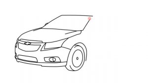 How to draw Chevrolet Cruze - Как нарисовать машину Шевроле - Cómo dibujar un coche