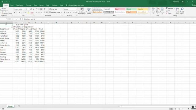 Excel 2019 Independent Project 1-4