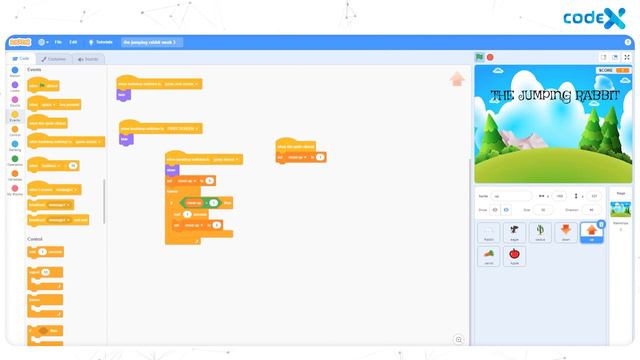 THE JUMPING RABBIT Game | Scratch Sr.| Part 04 | Codex Coding For Kids #freelearning #codingforkids