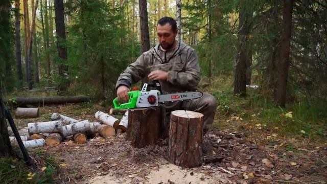 Как сделать финскую свечу аккумуляторной цепной пилой REDVERG смотреть онлайн