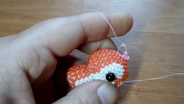 Лисичка из бисера. Часть 5. Ушки и носик. Амигуруми.
