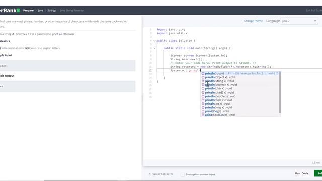 Day 16 Java String Reverse || HackerRank