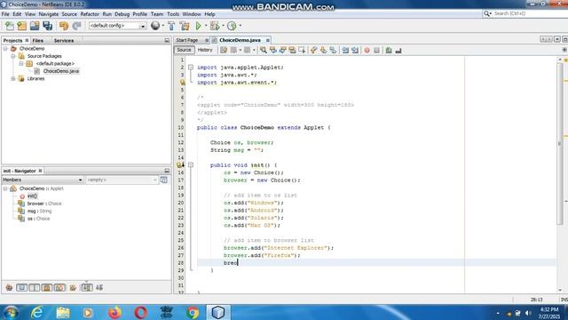 Java the complete Reference Ninth Edition (Chapter 26) Example (6) Handling Choice Lists смотреть онлайн
