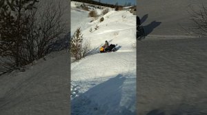 Stels viking 800 снегоход забираеться в вертикальную горку на спор