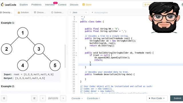 Leetcode Question 297 "Serialize and Deserialize Binary Tree" in Java смотреть онлайн