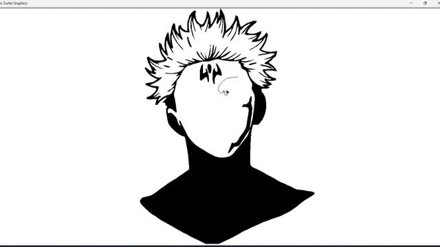 sukuna drawing python turtle #python #pythonturtlegraphics #pythonturtle #sukuna #sukunaedit #love