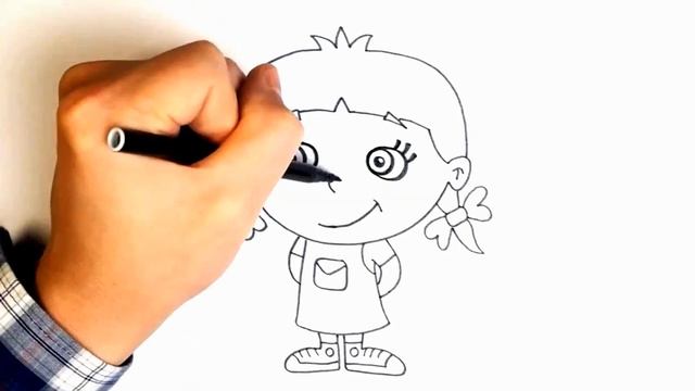 Как нарисовать ДЕВОЧКУ / Раскраска ДЕВОЧКА В КЕДАХ для детей / How to draw a GIRL смотреть онлайн