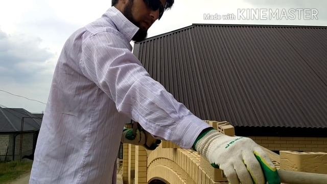 Кладка кирпича полукруглая кирпичная арка со столбами,бесшовная кладка арки.Brick Arch For Gate.