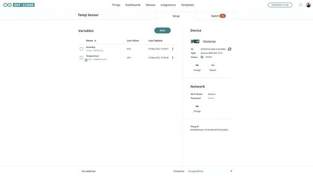 Room Temperature Sensor in Arduino Cloud смотреть онлайн