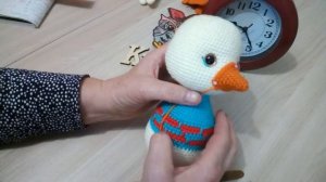 Гусёнок крючком//Мастер-класс//Часть 5// Клюв, хвост, шапка, шарф. Автор И. Кистаева.