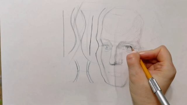 Как рисовать, чтобы рисунок не был плоским. Пример: набросок головы человека.