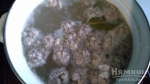Суп с галушками и фрикадельками
